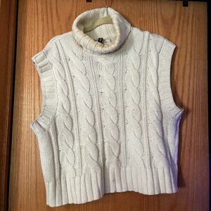 White Turtle Neck Sweater Vest
